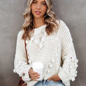 VICI - Heart To Heart Handmade Knit Pom Sweater